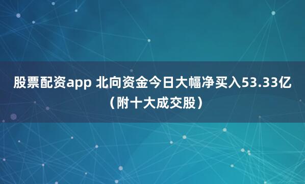 股票配资app 北向资金今日大幅净买入53.33亿（附十大成交股）