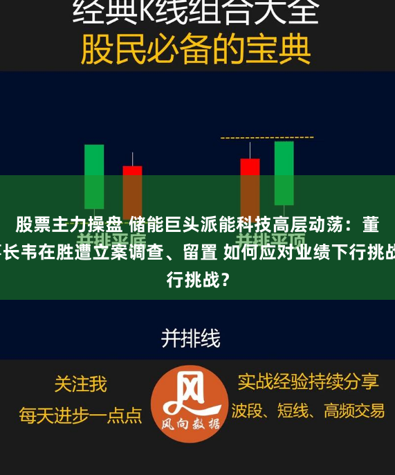 股票主力操盘 储能巨头派能科技高层动荡：董事长韦在胜遭立案调查、留置 如何应对业绩下行挑战？